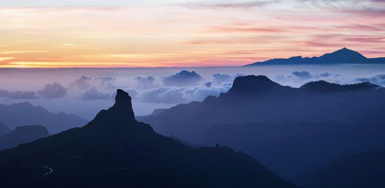 Roque Bentayga in den Wolken