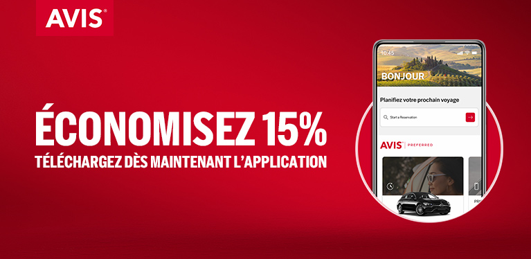 -15 % sur votre voyage 2025 via l’application Avis