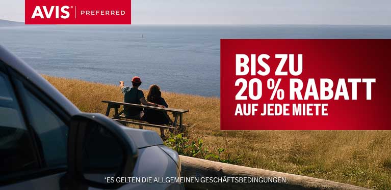Jetzt bis zu 20 % Ermäßigung mit Avis Preferred