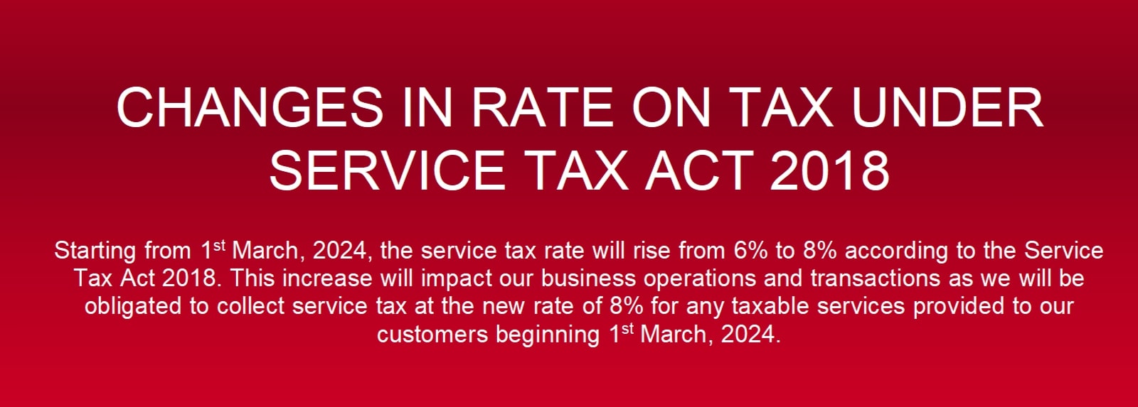 New SST Tax Rate 8%