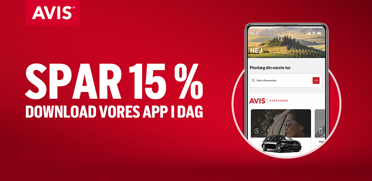 Spar 15 % på rejser i 2025 med Avis-appen.