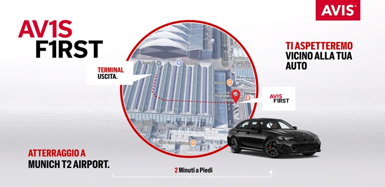 Noleggio Auto Avis First all'aeroporto di Monaco di Baviera