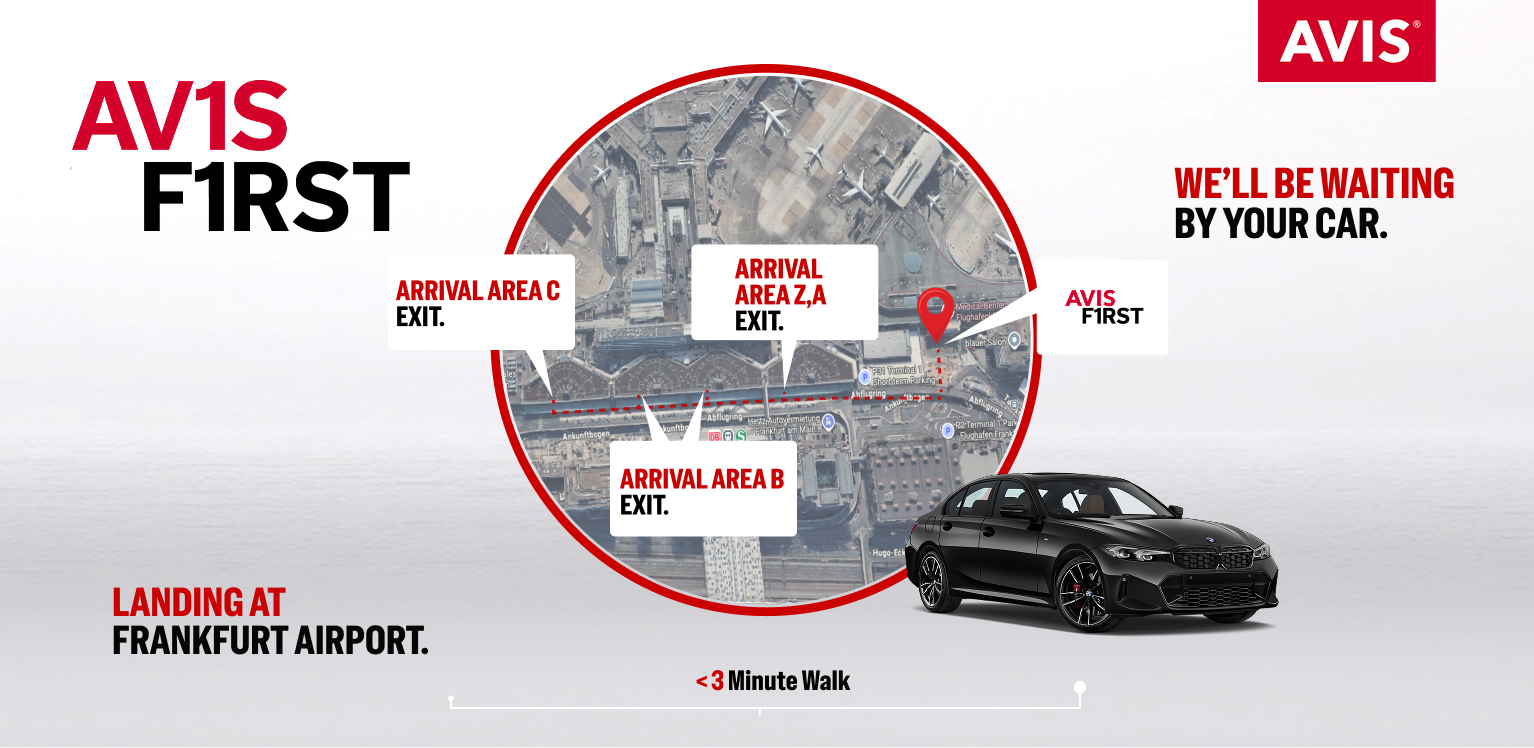 Rent Avis First at Frankfurt Airport