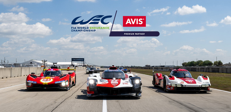 Współpraca Avis i FIA World Endurance Championship (WEC), na zdjęciu, obejmuje wsparcie podczas legendarnego wyścigu 24h Le Mans.