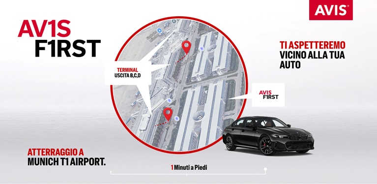 Noleggio Auto Avis First all'aeroporto di Monaco di Baviera