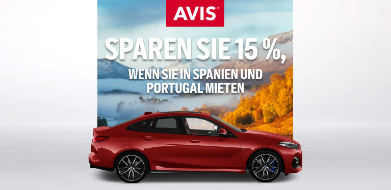 Zeit für Reise? 15 % Rabatt auf Mietwagen in Spanien/Portugal