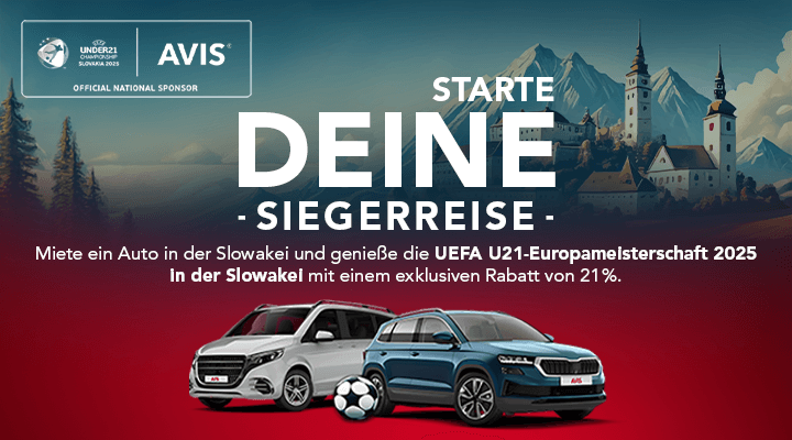 Sparen Sie 21 % auf Mietwagen in der Slowakei, wo die UEFA-U21-Europameisterschaft stattfindet