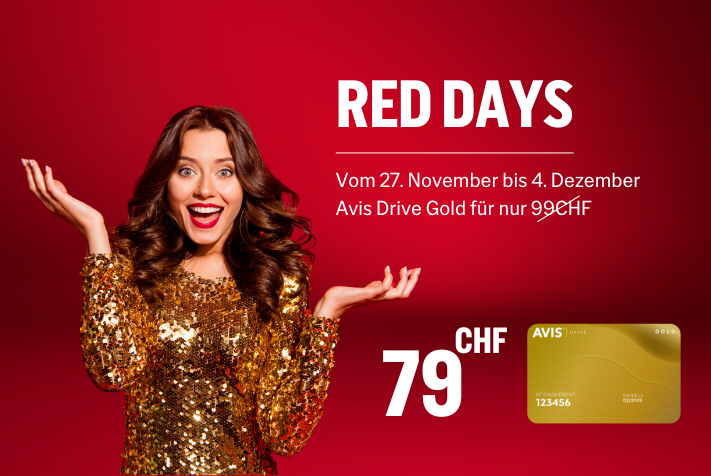 Avis Red Days: Vorteils-Flatrate für nur 79 CHF