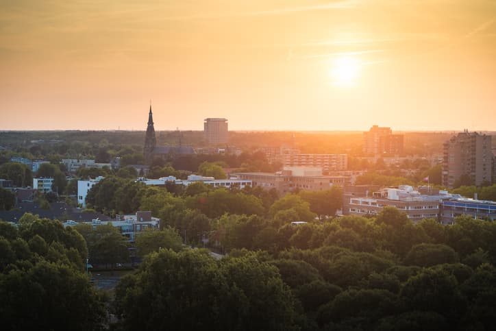 Eindhoven skyline at sunset
