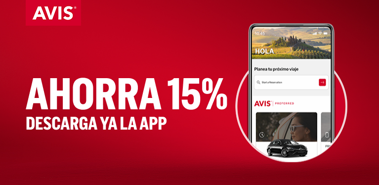 Oferta de viaje global: 15 % de descuento para usuarios de la app de Avis