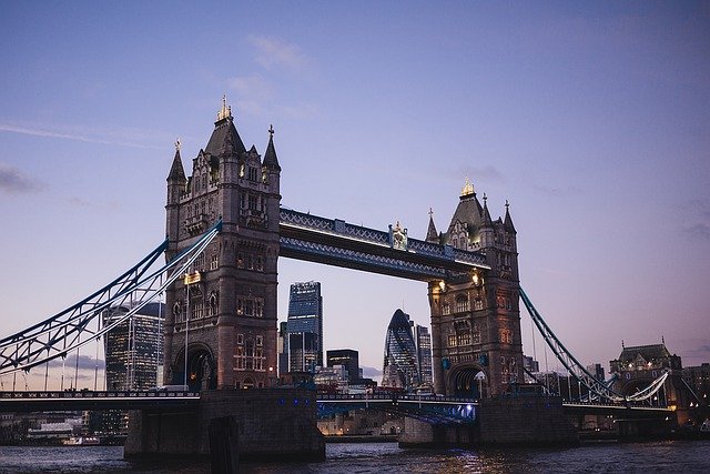 View of Tower Bridge and the City of London