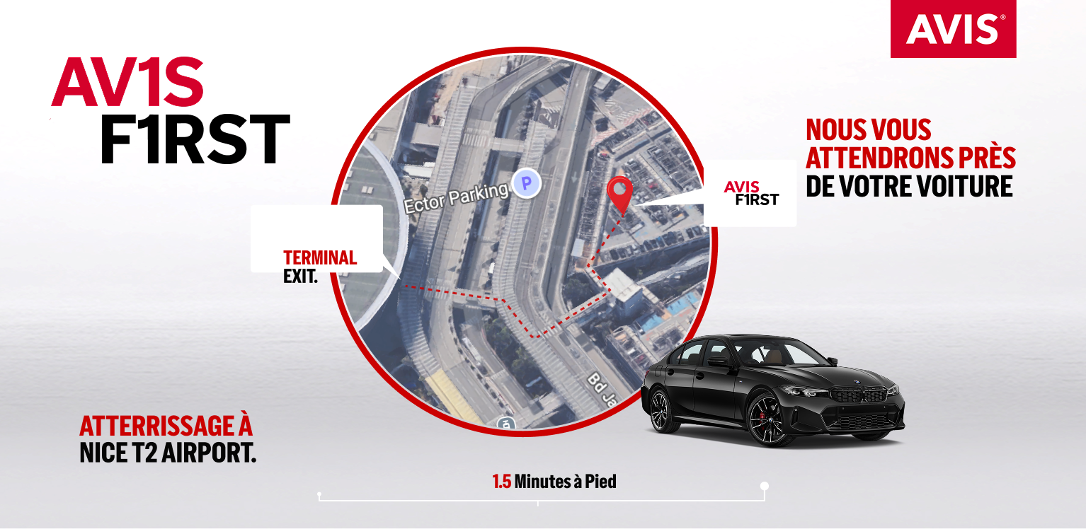 Rent Avis First at Nice Airport