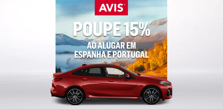Explore Espanha e Portugal com 15 % de desconto em aluguer
