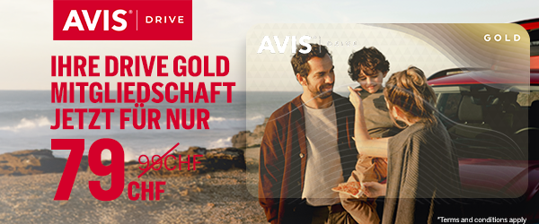 Für kurze Zeit: Avis Drive Gold für nur 79 CHF