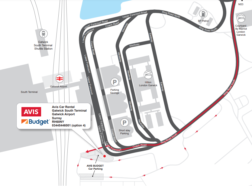 Gatwick Airport Returns Map