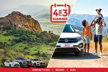 Enjoy more time in Eswatini with Avis 4-For-3 Summer