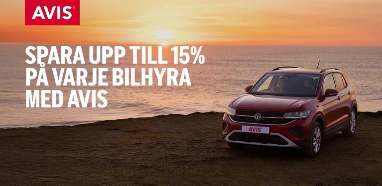 Boka i förväg och spara upp till 15 % på Avis Biluthyrning