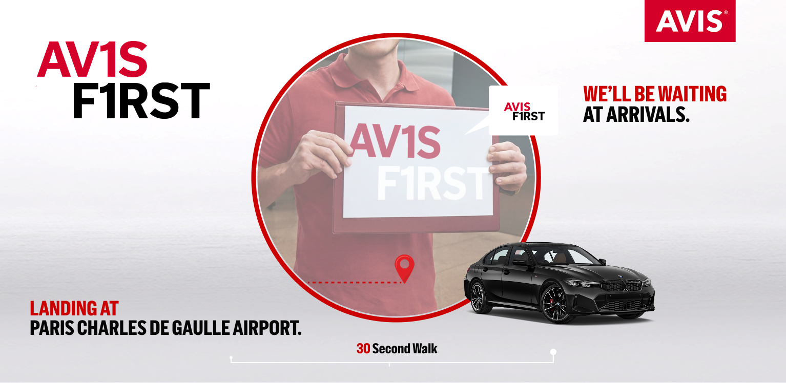 Avis First car hire from Paris Charles de Gaulle Airport