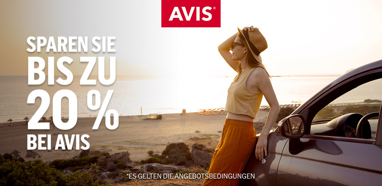 JETZT bis zu 20 % auf Mietwagen in ganz Europa