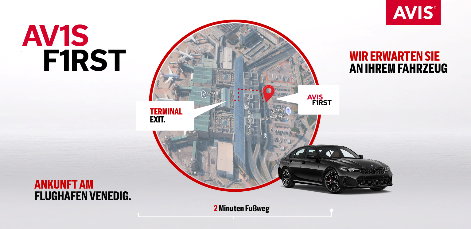 Avis First am Flughafen Venedig